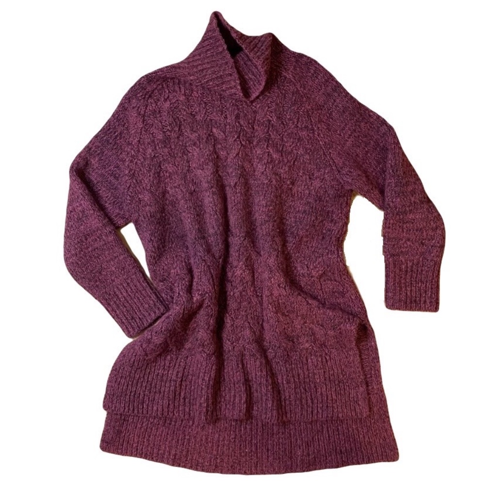 Free People Oversized Funnel Mock Neck Long Sleeve Tunic Sweater